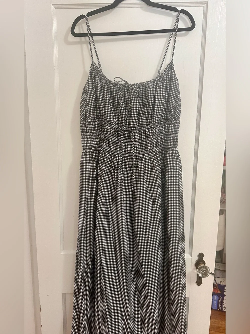 Abercrombie & Fitch Black and White Gingham Maxi Dress